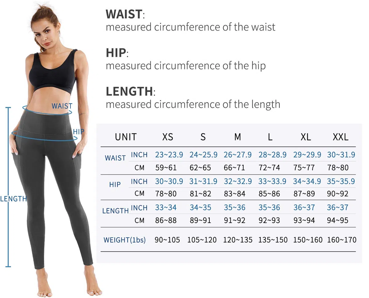 PHISOCKAT Pantalones de yoga de cintura alta para mujer con bolsillos, leggings para mujer, control de abdomen, leggings de entrenamiento