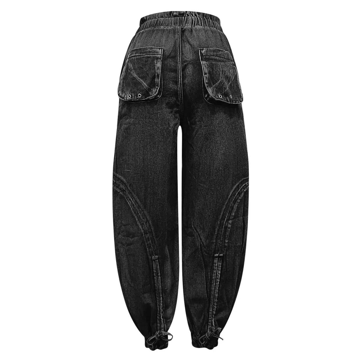Genérico Vaquero Push Up Mujer Skinny,Pantalones Vaqueros Tobilleros Rectos con Cintura EláStica Y CordóN Ajustable CóModos Y Holgados