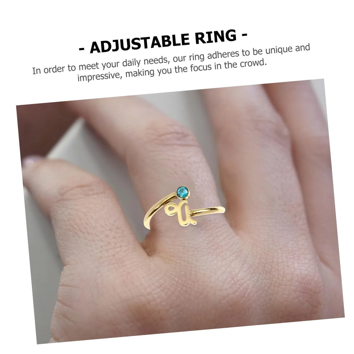 Mipcase Anillo Abierto Ajustable del Zodiaco Escorpio Circonita Dorado | Acero Inoxidable y Zircon, 1 Pieza, Uso Diario y Noche, para Mujer y Niña