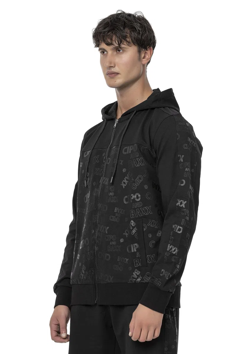 Cipo & Baxx Sudadera con capucha para hombre de la serie – Elegante suéter en estilo moderno casual de calle con cremallera y capucha para el día a día, ocio y fiesta