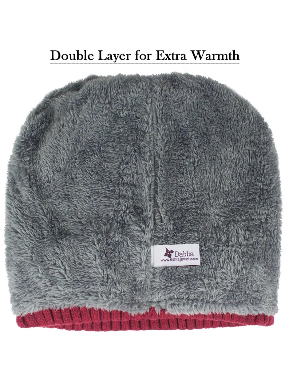 Dahlia Skullies & Beanies - Gorro de lana para hombre, gorro de invierno de punto, forro polar,