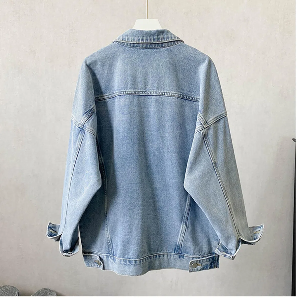 Chaqueta Vaquera Mujer Oversize Casual Trucker Chaqueta Vaquera con Bolsillos Abrigo Entretiempo Primavera Otoño