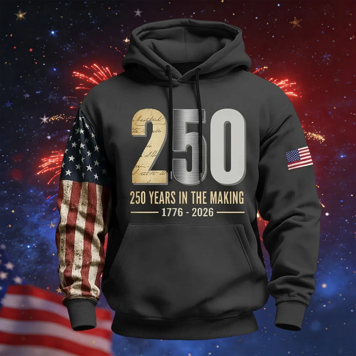 Ropa De Verano Hombre Sudadera con Capucha Y Estampado America para Hombre, Estilo Casual, 2026, Conmemorativa del Aniversario. Heavy (Dark Gray, L) Deportiva Cortavientos Oversized