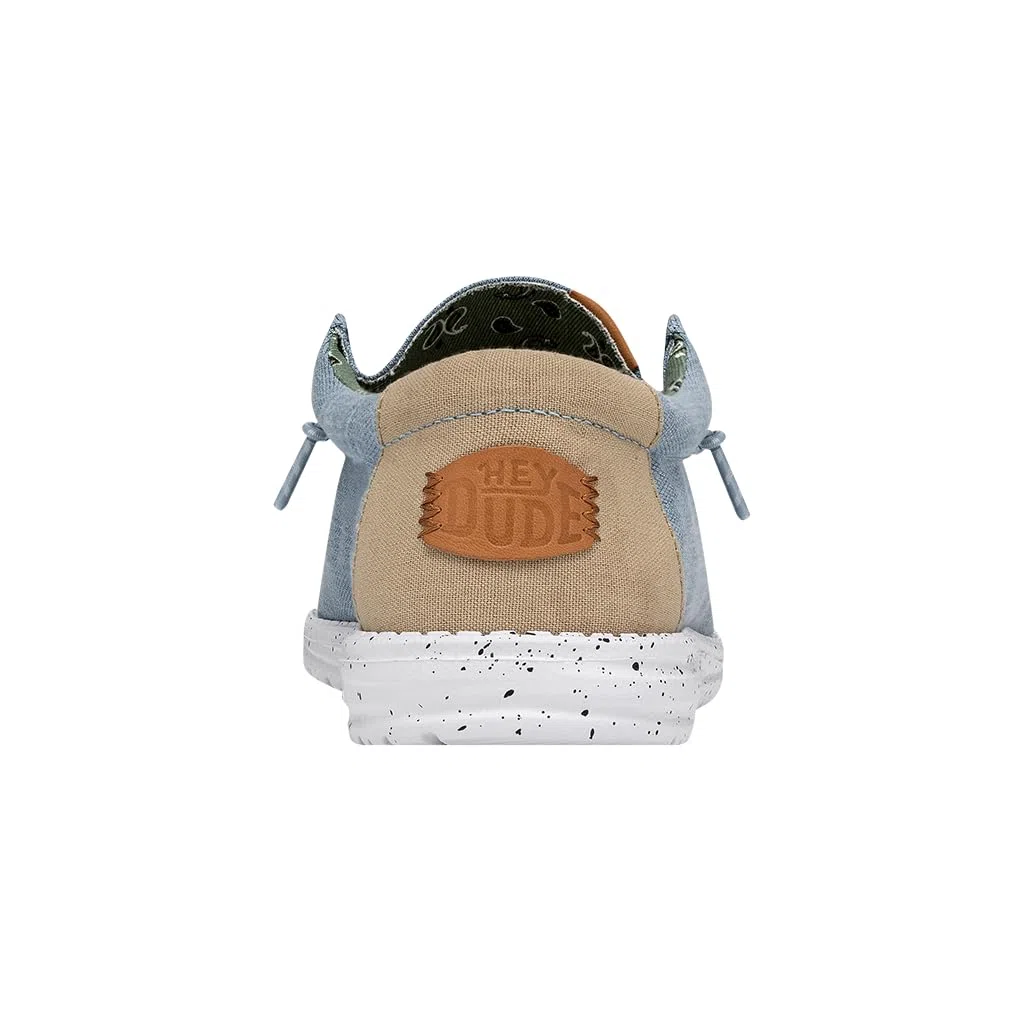 HEYDUDE Men Wally Washed Canvas Blue Casual Moccasin 47 EU