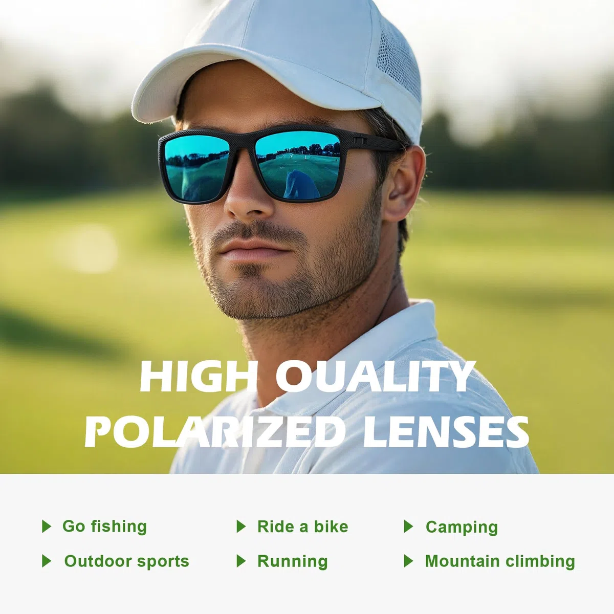 Fanshen Gafas de sol deportivas polarizadas para hombre, protección UV, ligeras, para conducir, pescar, golf, ciclismo