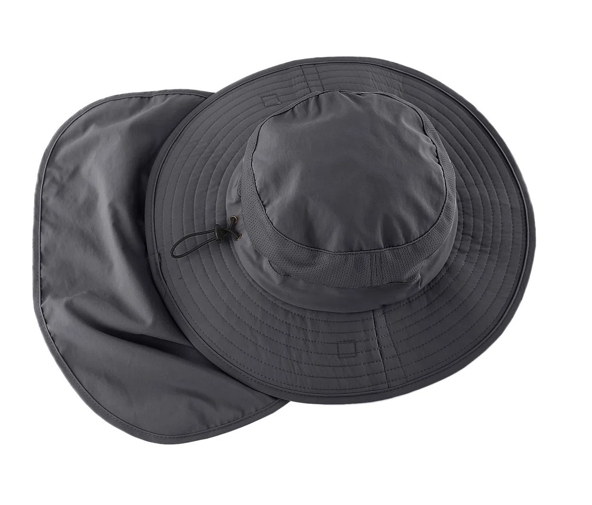 Sombrero unisex de ala ancha para el sol, malla UPF50+, sombreros de safari con solapa para el cuello, sombreros de pesca