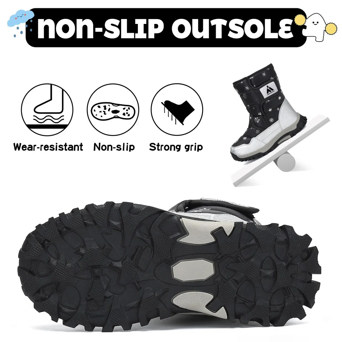 Mishansha Niños Botas de Nieve Niña Calentitas Forro Botines Invierno Antideslizante Comodas Bota Infantiles Nieve