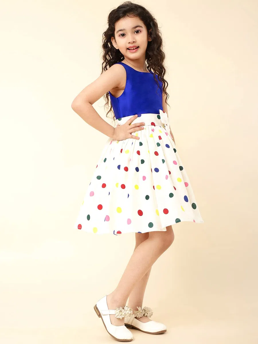 A.T.U.N. (ALL THINGS UBER NICE) Vestido skater de algodón a rayas sin mangas con doble lazo para niñas para fiestas y ocasiones especiales