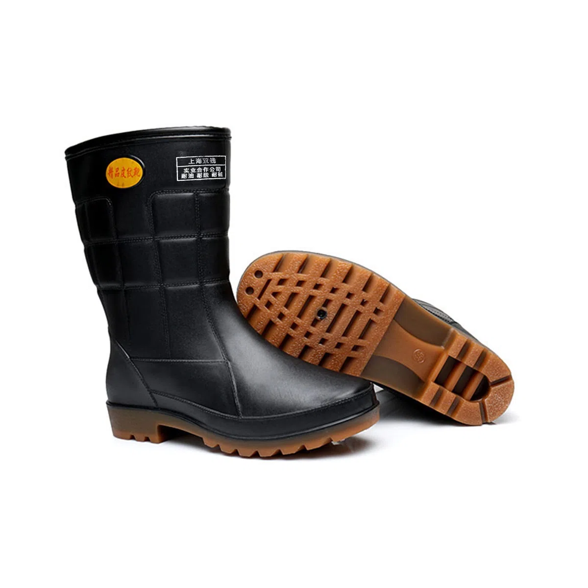 Genérico Botas De Goma De Hombre - Botas de lluvia media para hombre impermeables antideslizantes PVC trabajo exterior goma