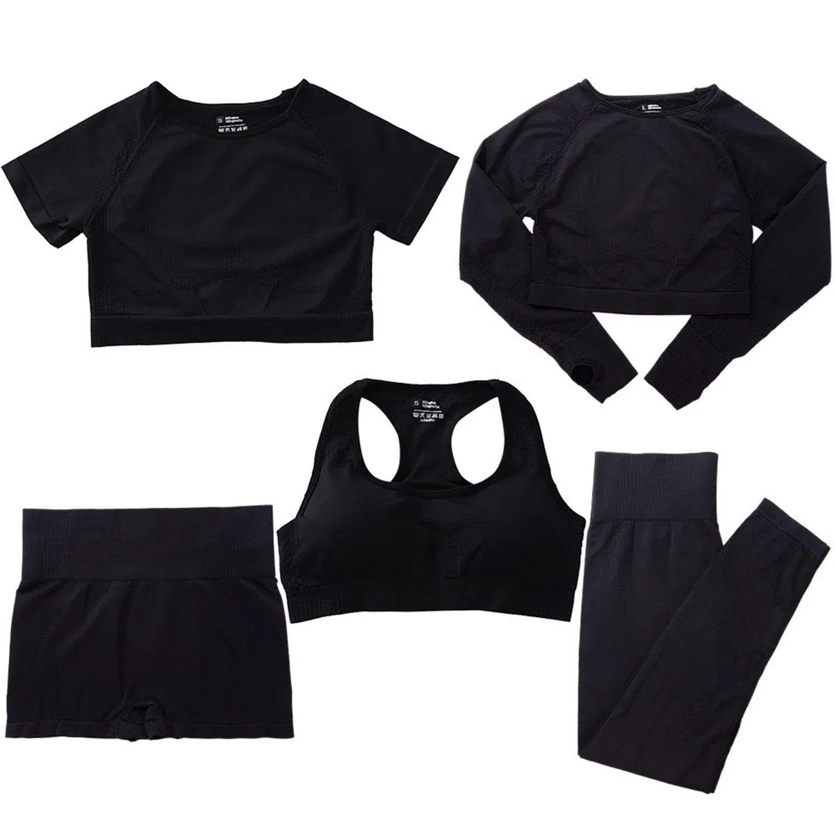 Sastre Mujer Elegante Traje Hawaiano Conjunto De Yoga 5 Piezas Para Una Sesión De Entrenamiento Completa Y Cómodo Base