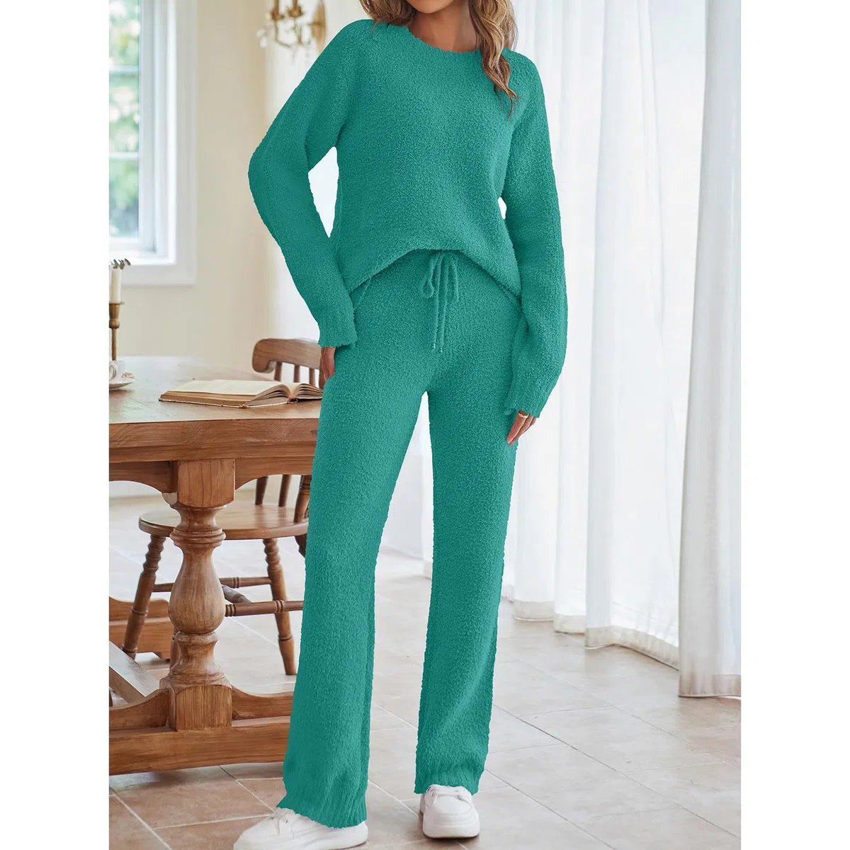 Pijamas para mujer, invierno, cálido, conjunto de pijama de invierno, elegante, de terciopelo para mujer, pijama suave y cómodo, ropa de hogar y casual, ropa de alta capacidad de absorción, ropa de