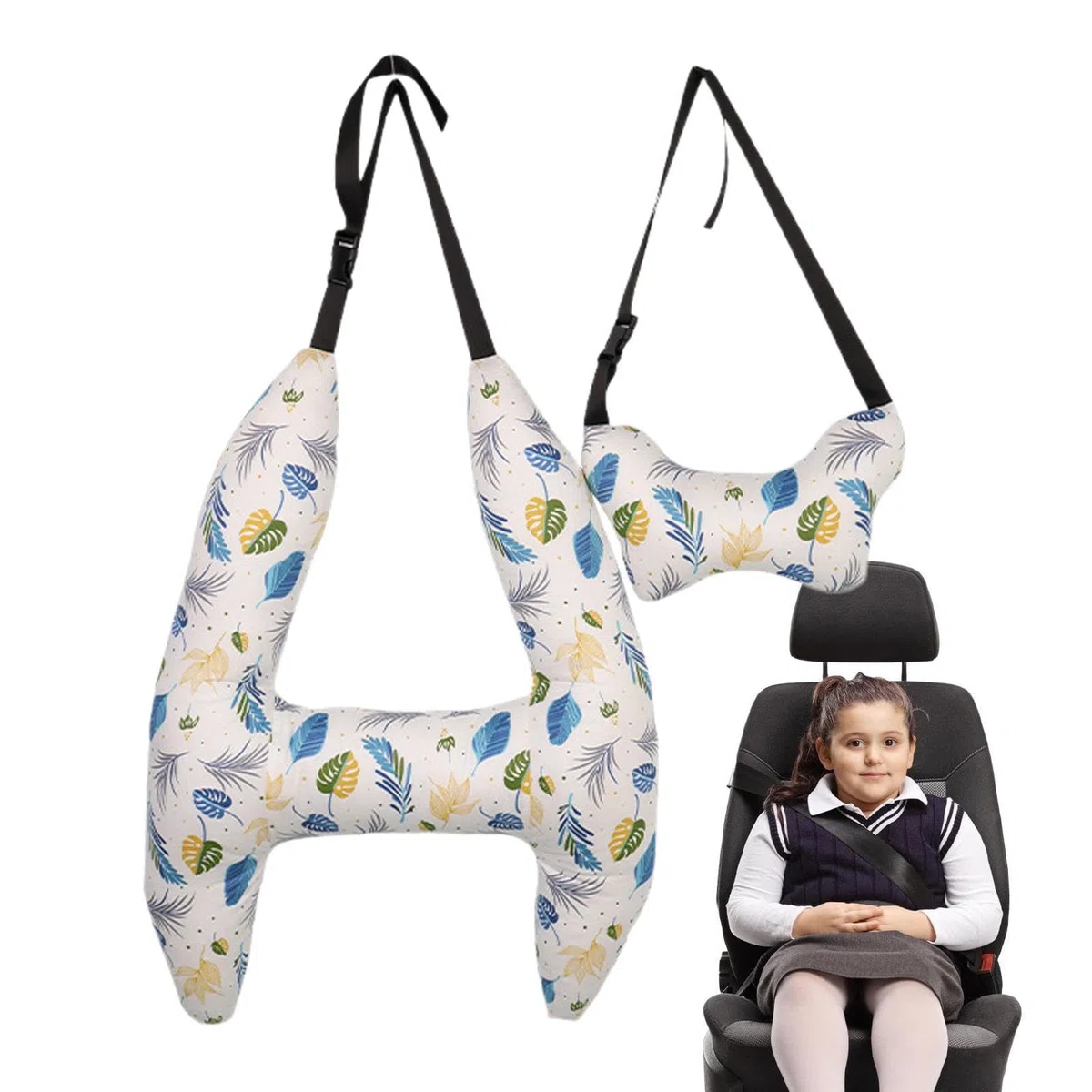 Almohada para el cuello de viaje,Almohada para reposacabezas del coche | Almohada de coche para niños Soporte Corporal N