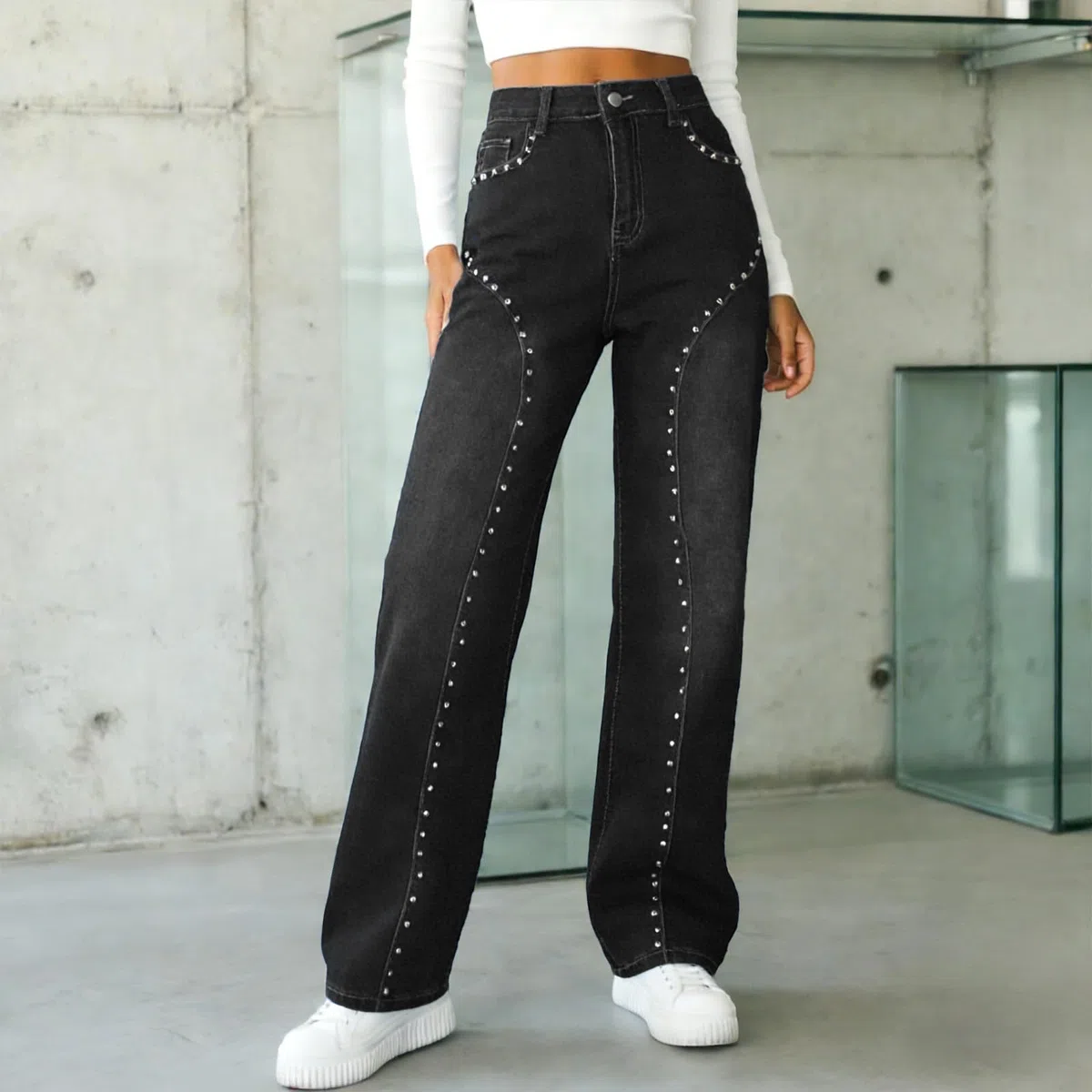 Vaqueros Rectos Mujer Pantalones Vaqueros Largos De Pierna Ancha Ajustados Rasgados para Mujer Jeggings Treggings Push Up Pantalón Elástico Ankle
