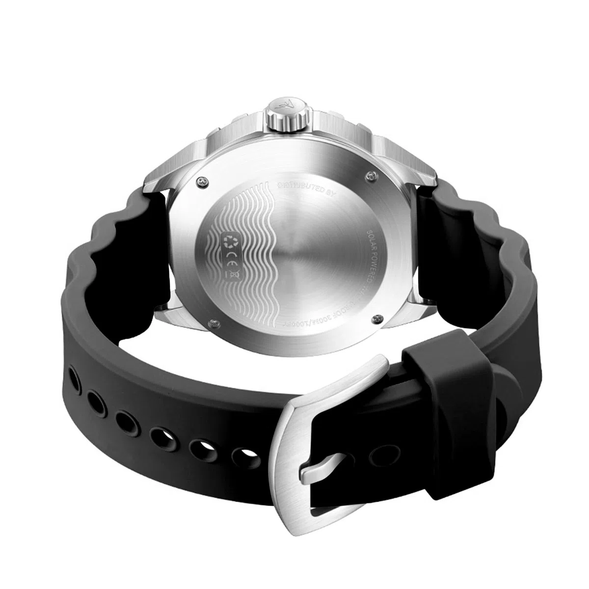 Wakects Reloj de Buceo de Cuarzo con Energía Solar, Resistente Al Agua hasta 300 M, Correa de Silicona Luminosa, para Hombres y Mujeres, Actividades Al Aire de Buceo Profesional