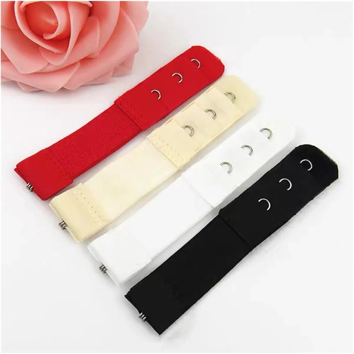 Sujetadores seguros, extensores versátiles, cierres giratorios, 1 fila y 3 ganchos, extensor de brasier, cierre de nailon, extensión de ropa interior, Blanco, 10Pc
