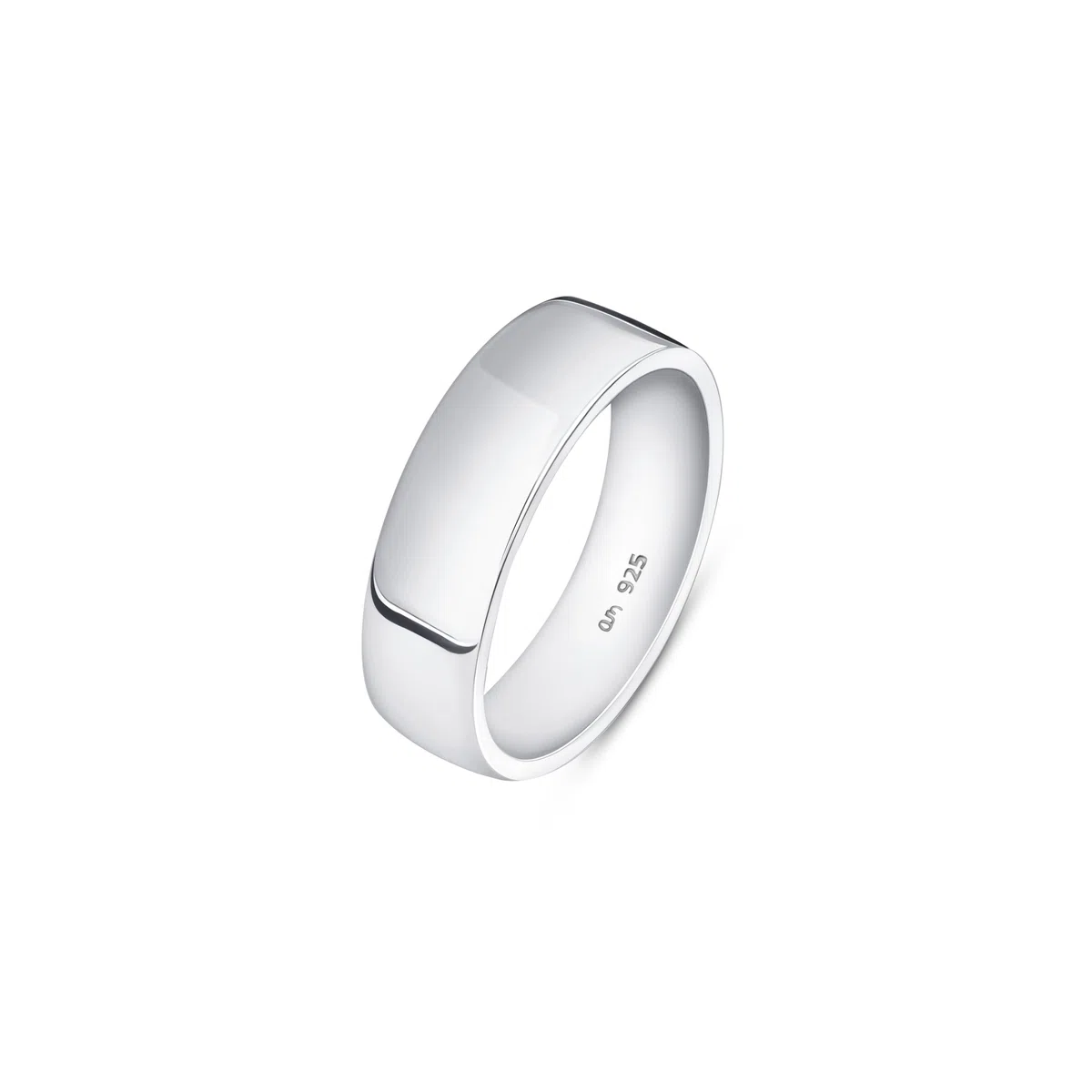 Amberta Alianza Plata de Ley 925 para Hombre | Anillo de Boda Chapado en Oro Ancho 5 6 8 mm