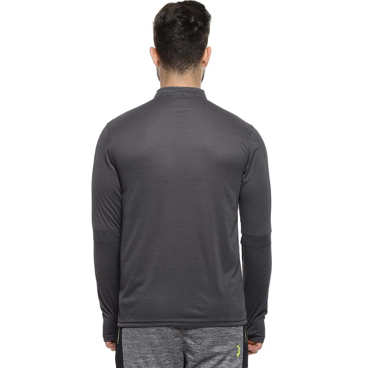Campus Sutra Camiseta básica deportiva para hombre para uso casual, cuello alto, manga larga, cierre de media cremallera, camiseta de poliéster fabricada con ajuste cómodo para el uso diario