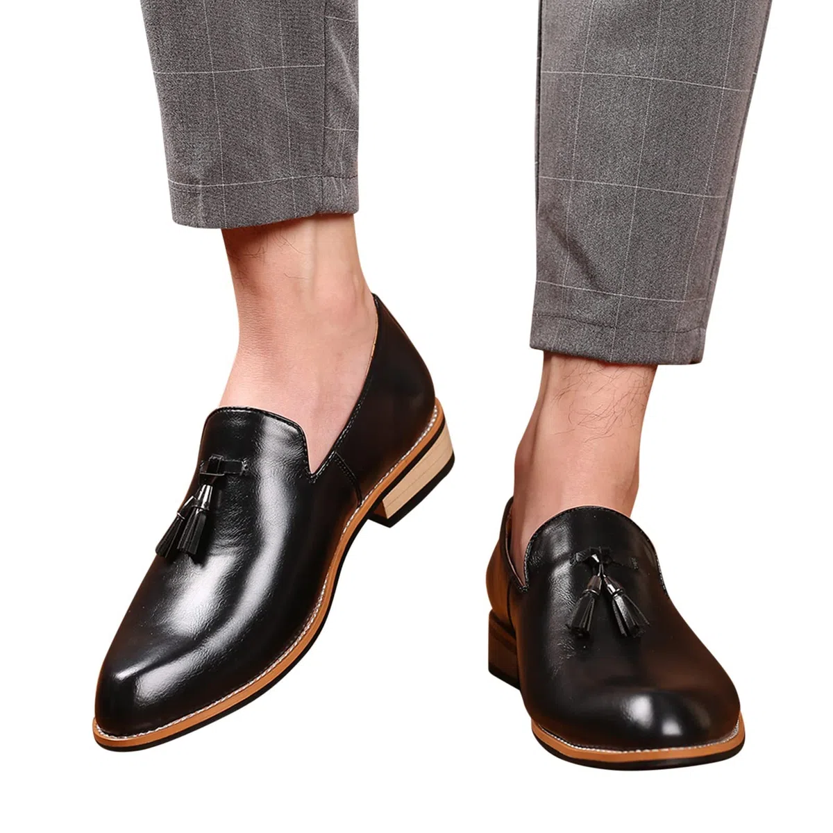 Zapatos para hombre, cuero, moderno, transpirable, cómodo, de negocios, deslizantes, de trabajo, ocio, monocolor, de cuero, para boda, Oxfords, informales, transpirables