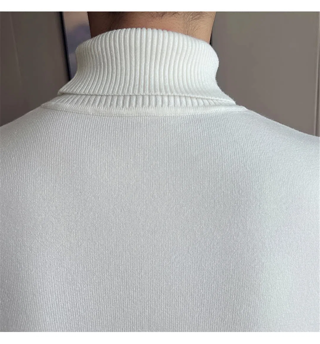 Hamthuit Hombres Invierno Slim Fit Suéter de cuello alto Hombres Suéter de punto cálido Suéter Casual Bottoming Pullovers