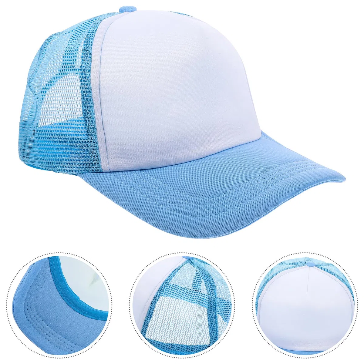 Healvian 10 Gorras de Béisbol de Malla en Blanco de Poliéster Ligeras para Sublimación 10 Piezas Diseño Simple para Manualidades y Actividades al Aire Libre