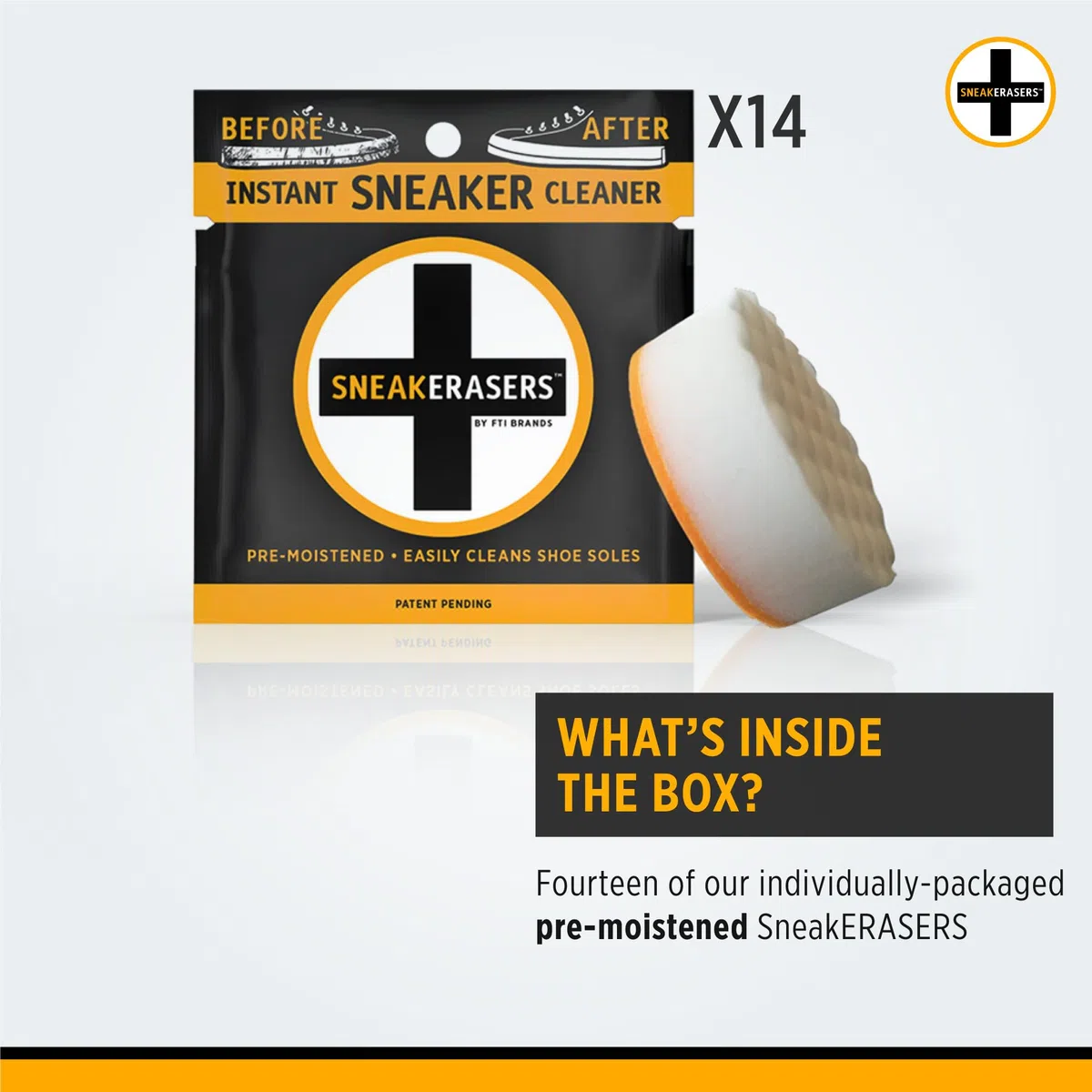 Sneakerasers - Limpiador instantáneo de Suela y Zapatillas, Esponja de Doble Cara prehumedecida