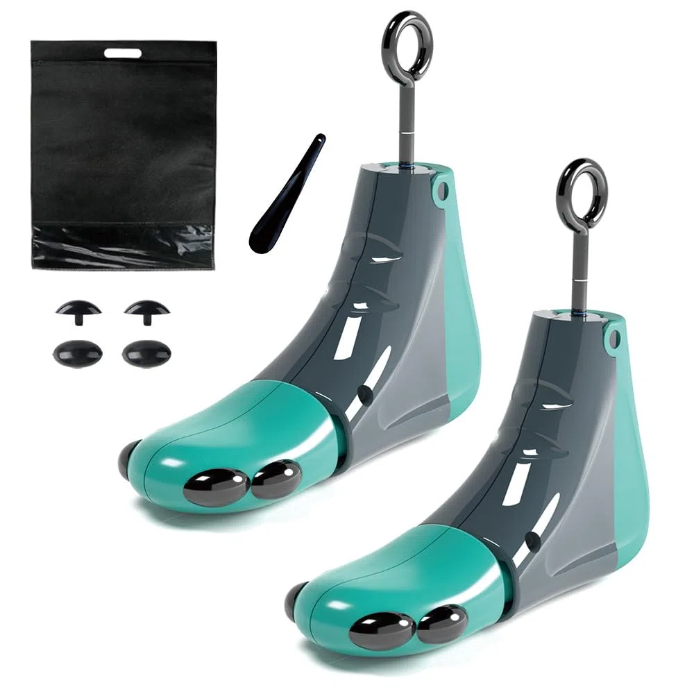 Estirador de zapatos para hombres y mujeres, ancho ajustable, expansor de zapatos, pies anchos (2 unidades), Azul, M (for US 5.5-10)