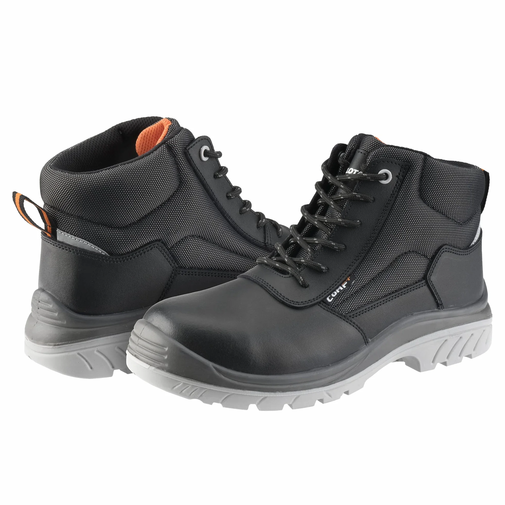 Bellota 72307NJS344 - Bota de Seguridad Comp+ Negra S3 de Hombre y Mujer (Talla 44) de Piel Hidrofugada Lisa, Acolchada y con Zonas Reforzadas Antiabrasión