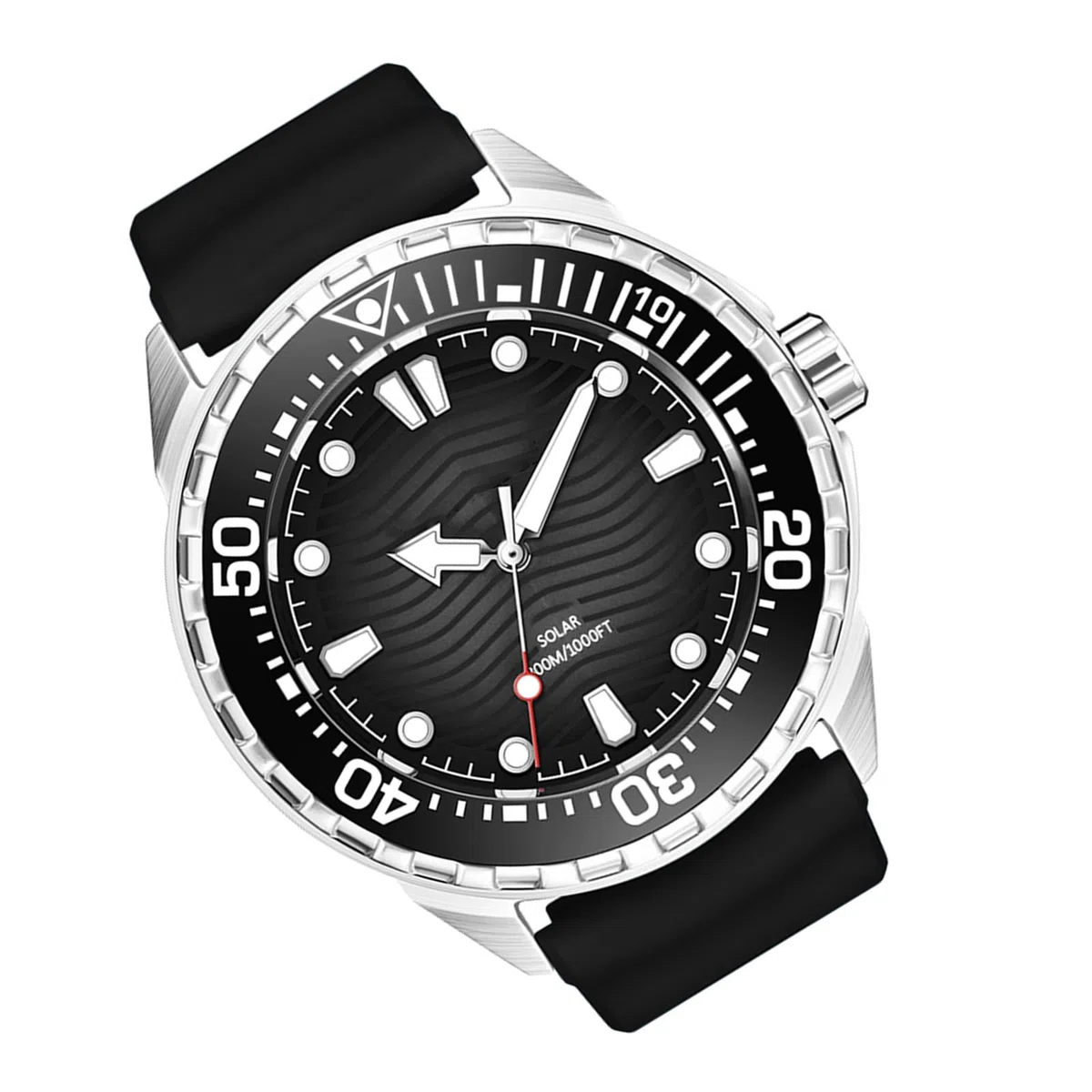 Naroote Reloj de Buceo de Cuarzo con Energía Solar, Reloj de Buceo de 300 M, con Correa de Silicona Luminosa para Hombres, Mujeres, Al Aire, Natación, Informal y de Negocios