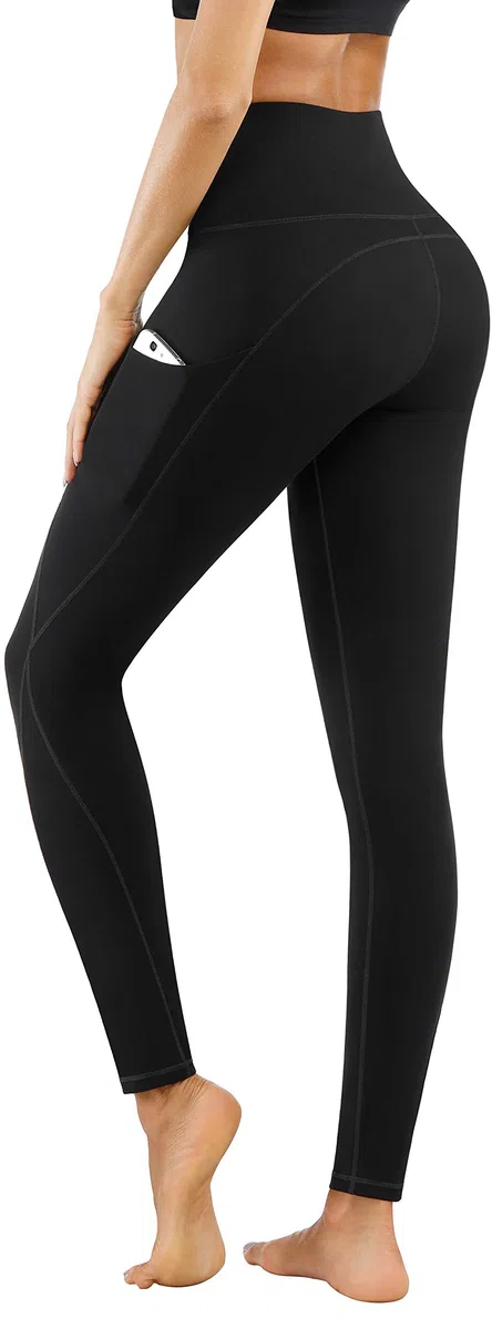 PHISOCKAT Pantalones de yoga de cintura alta para mujer con bolsillos, leggings para mujer, control de abdomen, leggings de entrenamiento