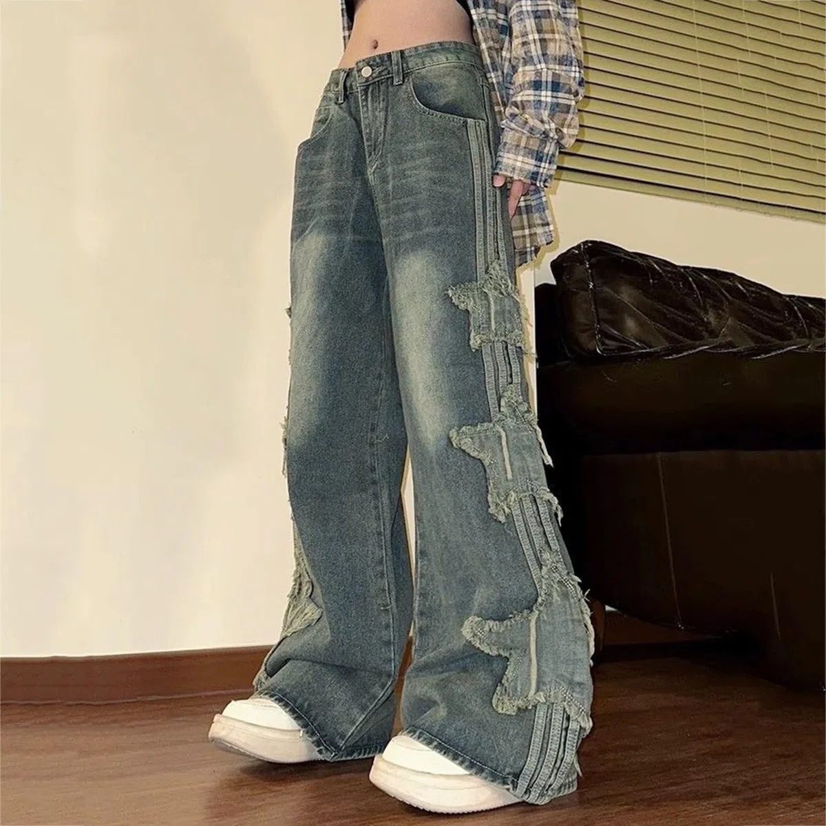 Vaqueros Mujer Ropa Pantalones Rectos Jeans Elasticos Tallas Grandes De Deportivos Baile Urbano Casual Talla Grande Anchos Y2K Push Up