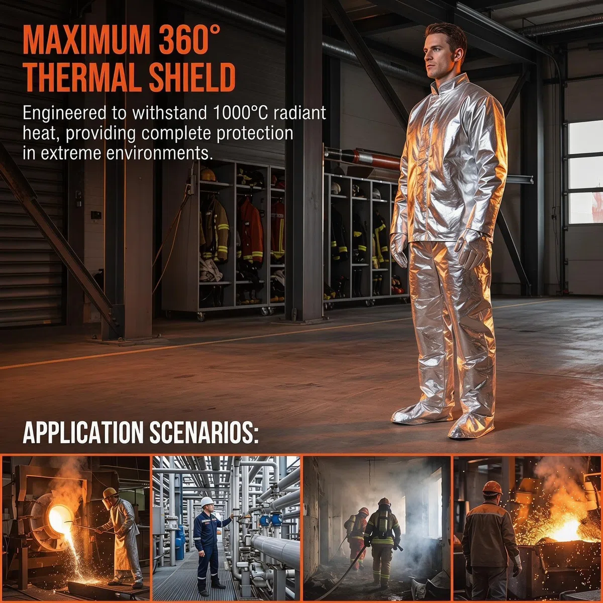 Ropa Ignífuga, Ropa Aislamiento Térmico Material Ligero Seguridad Ignífugo Fábrica Vidrio, Planta Química, Barco