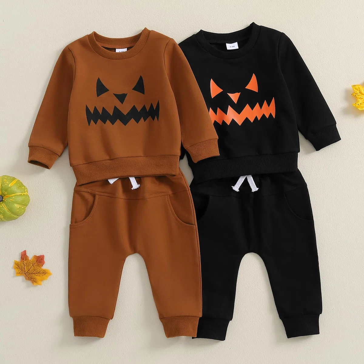 Ropa de Halloween para bebés y niños con camisas y pantalones divertidos en forma de calabaza, ropa de otoño para niños de 6, 12, 18, 24 meses, 2 años