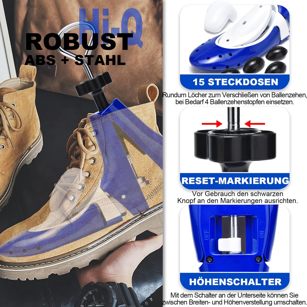 Horma para botas de hombre y mujer, longitud ajustable, ancho y alto, ideal para botas de empeine ancho y ancho de botas.