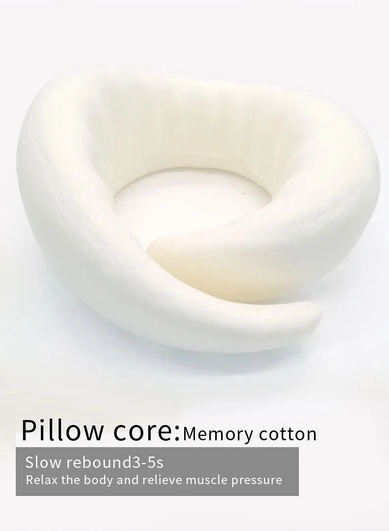 Almohada de viaje – Almohada ergonómica de espuma viscoelástica para viajes, almohada de vuelo compacta y ajustable con máscara de ojos, tapones para los oídos, manta, bolsa de almacenamiento y