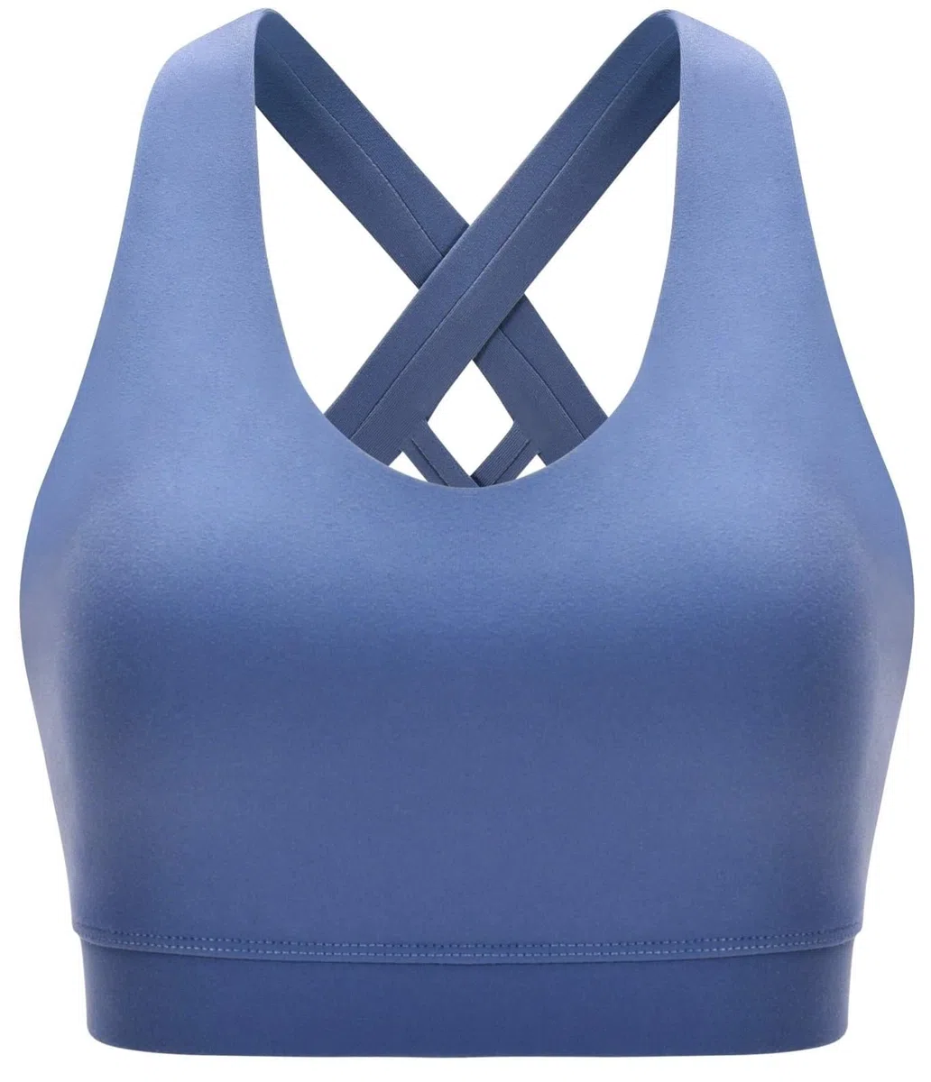 Sujetador Deportivo Mujer Sujetador Deportivo De Apoyo For Mujer, Copas Extraíbles Con Tirantes Acolchados Y Espalda Cruzada Sujetador Gimnasio(Blue,Large)