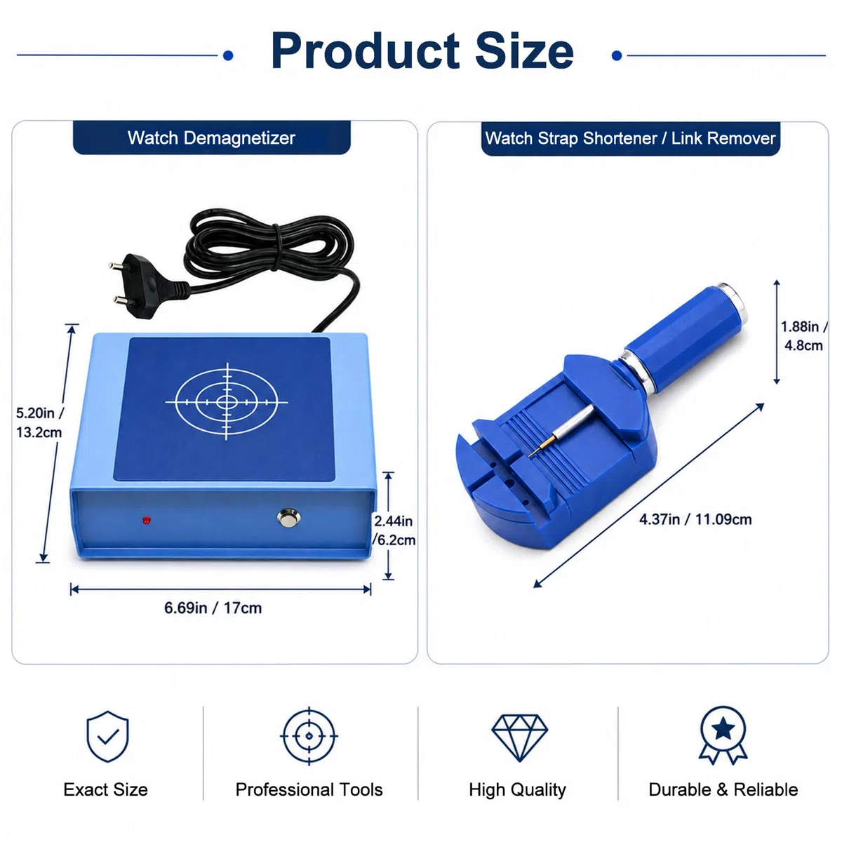 Desmagnetizador de Reloj y Herramienta para Correa de Reloj, 2 en 1 Herramienta de Reparación de Reloj de Control de Tarjeta de Microordenador Máquina de Desmagnetización de Reloj