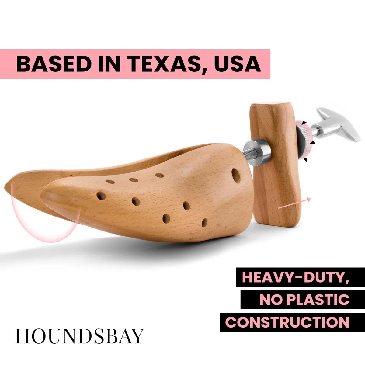 HOUNDSBAY Bulldog Tarea Pesada Estirador de Zapatos | Afloje los Zapatos con Madera Fuerte y Construcción de Metal (Mujer Grande: EU 41-43)