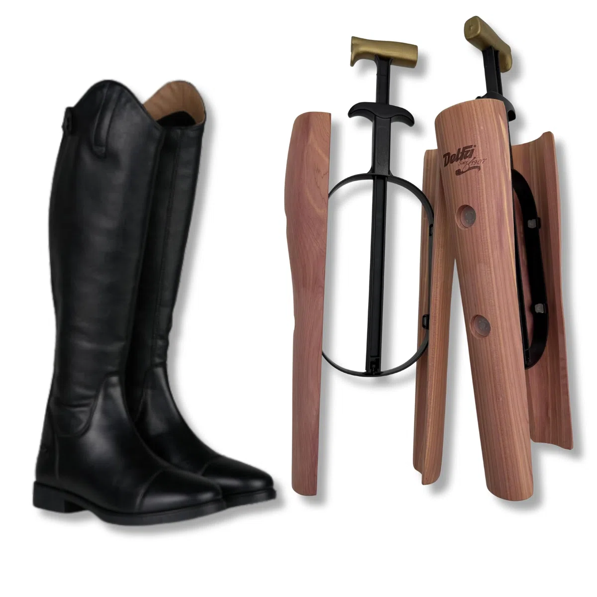 DELFA Sensomatic Red Cedar - Moldeador para botas de equitación, 35 cm de longitud, adecuado para todas las botas de piel