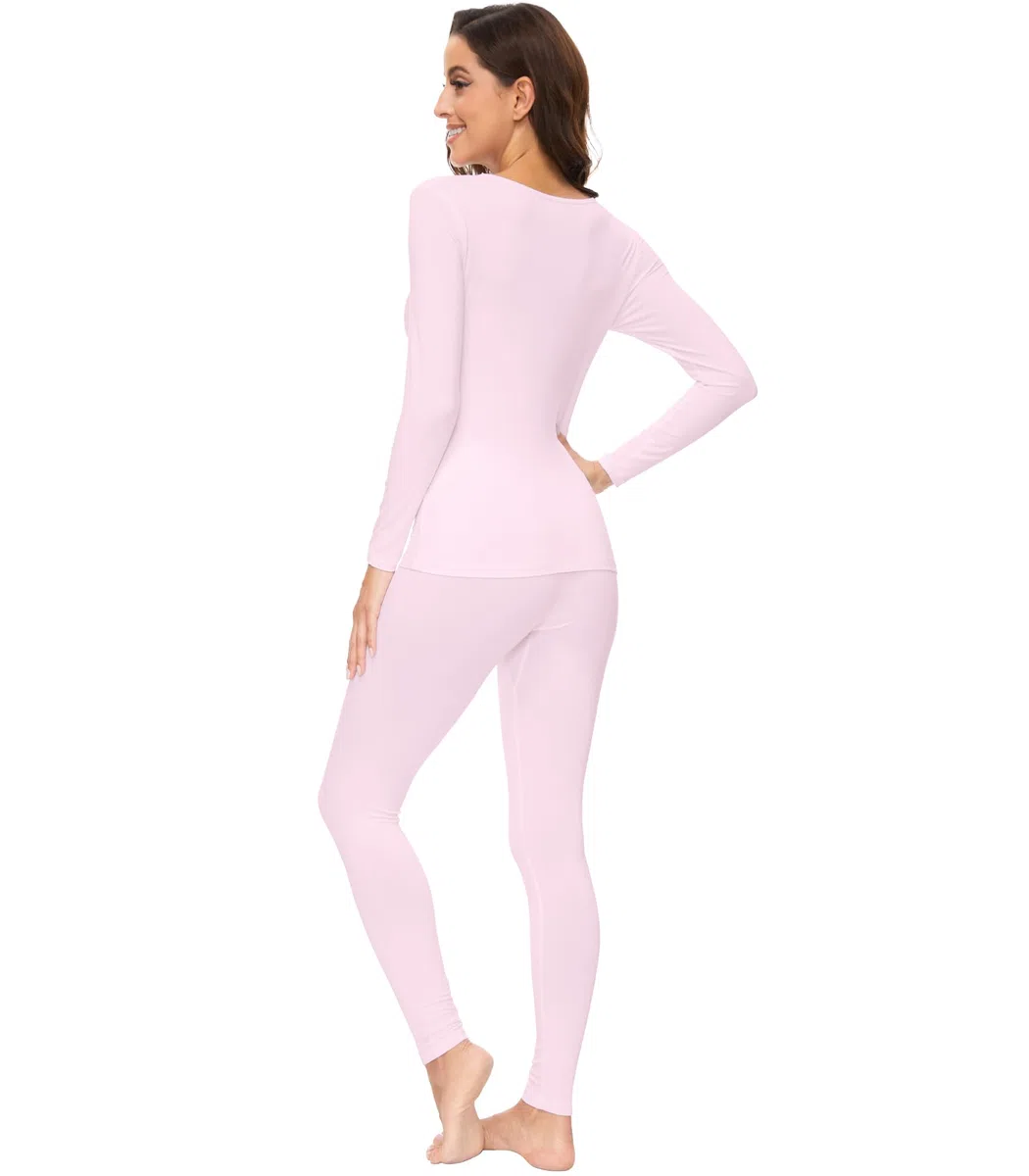 WiWi Ropa interior suave para mujer, conjuntos de pantalones largos térmicos, capa base súper cálida, conjunto de pijama de viscosa de bambú S-3X