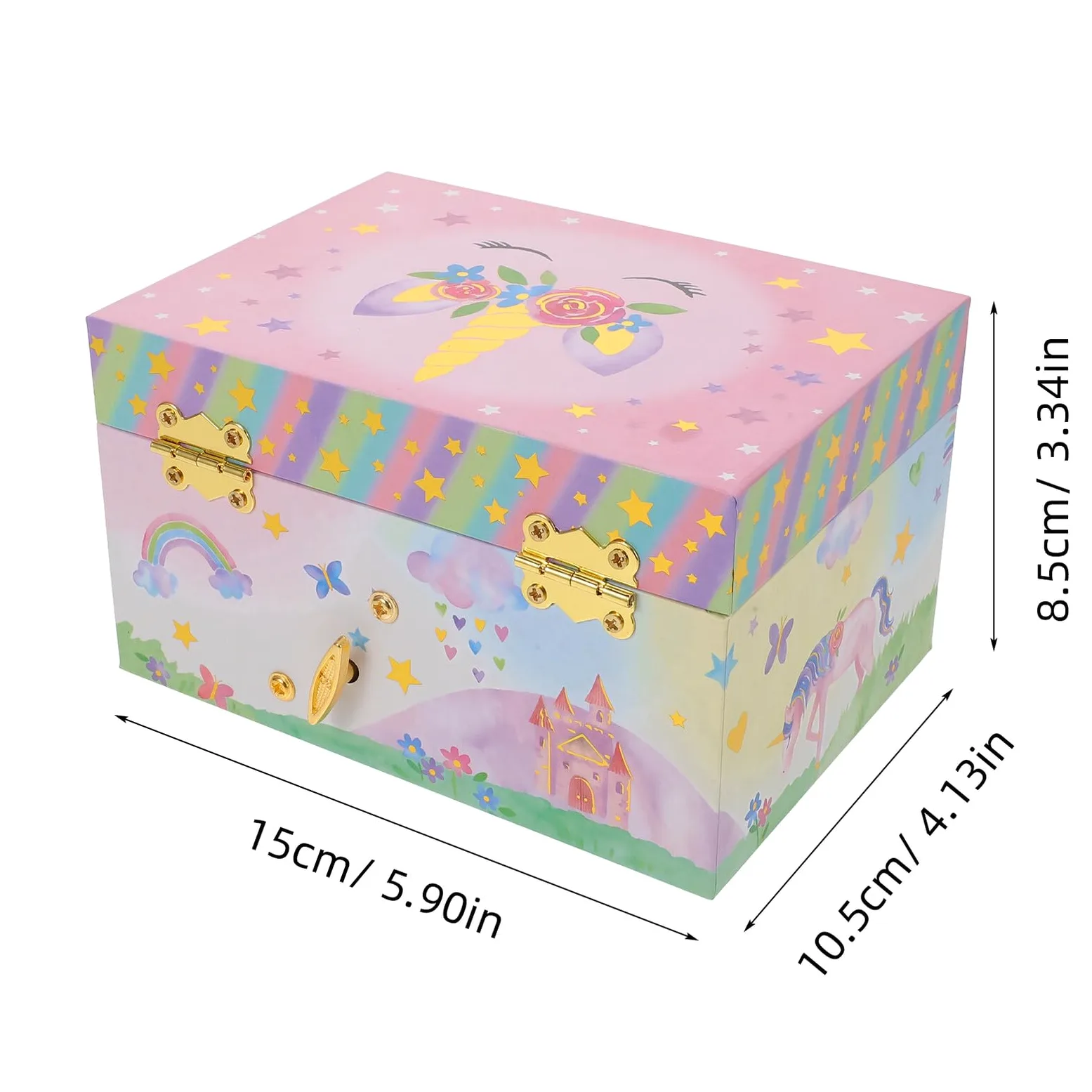 Yardwe Joyero para Niños Caja de Niña Diseño Unicornio Multifuncional Compartimentos Organizador para Cumpleaños y Navidad Obsequio Especial