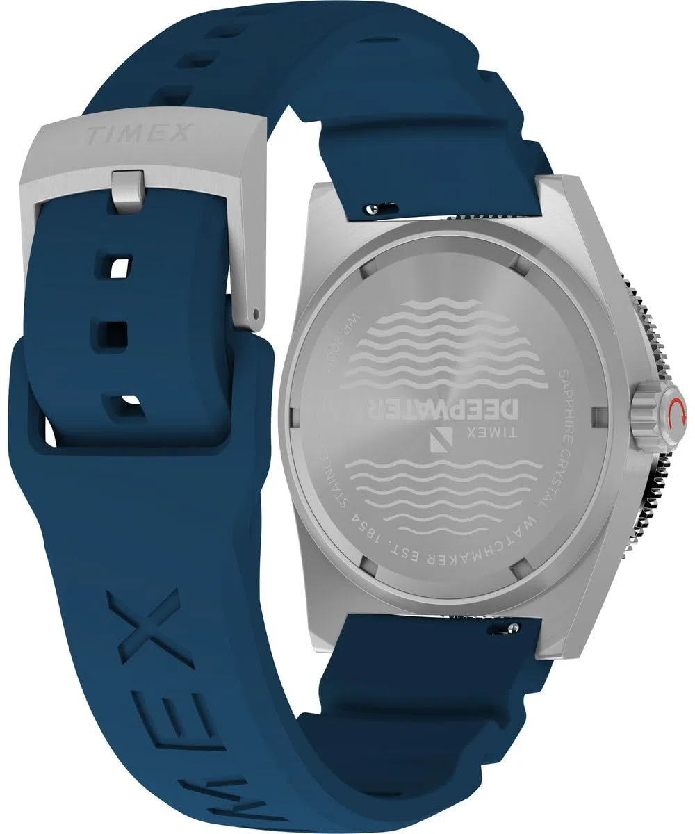 Timex Men's Analogue Quartz Watch with a Rubber Strap Deep Water Reef
