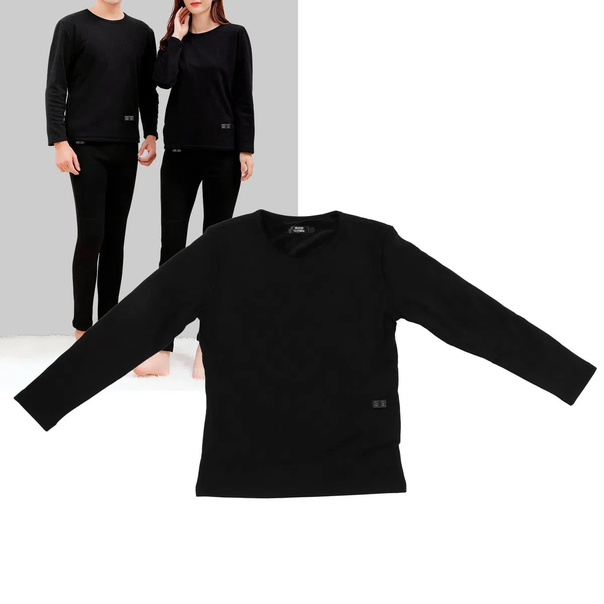 Camiseta interior calentada por infrarrojos con cuello redondo, control de temperatura por aplicación, camisas de calefacción eléctrica de 12 zonas para hombres y mujeres (4XL), #414, talla