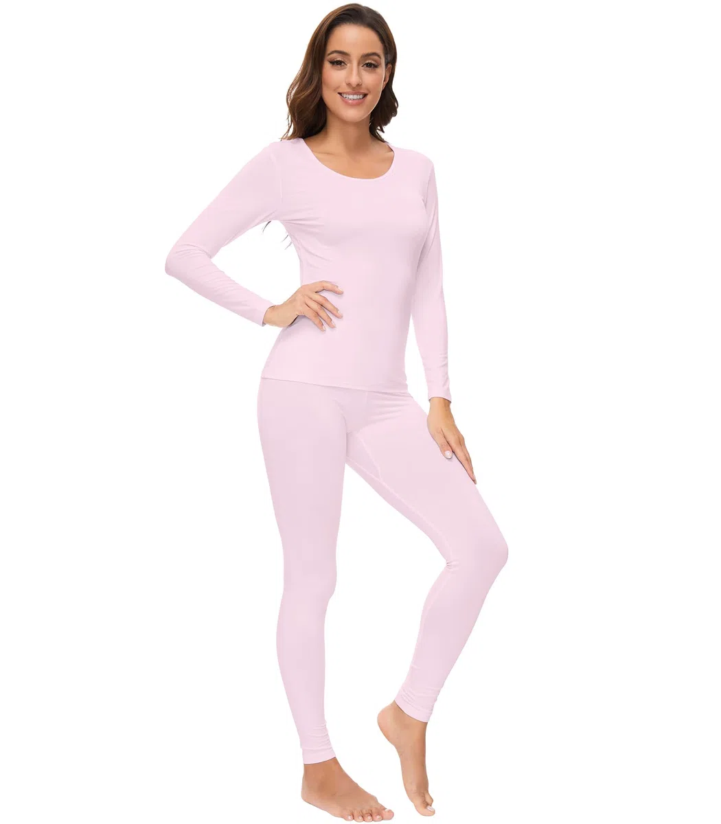 WiWi Ropa interior suave para mujer, conjuntos de pantalones largos térmicos, capa base súper cálida, conjunto de pijama de viscosa de bambú S-3X