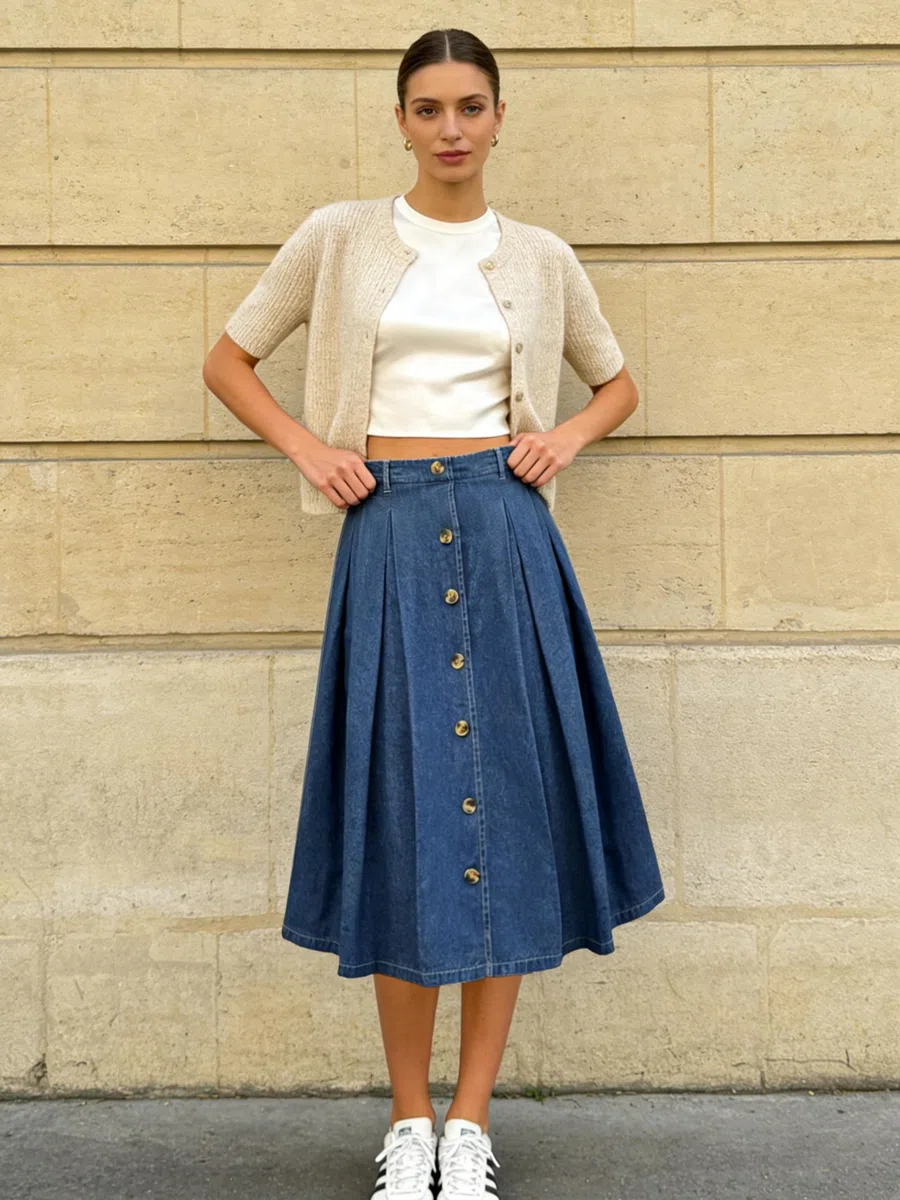 JayscreateEU Falda vaquera de verano para mujer, con bolsillo, falda ajustada, falda de cadera, falda en línea, falda con dobladillo, falda con flecos, negro, S