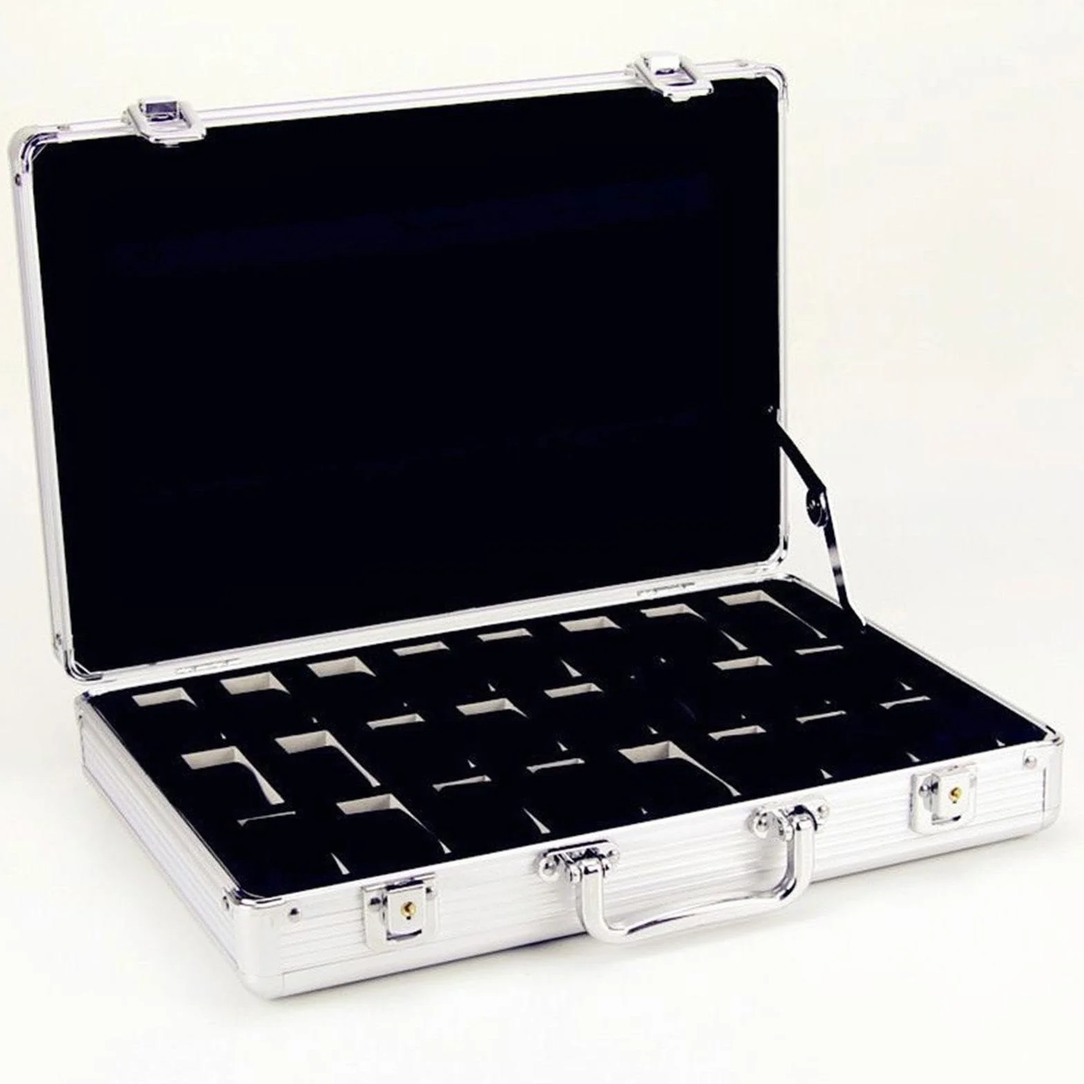 Maletín para Relojes Caja Organizador de Aluminio con Compartimentos Acolchados Portátil Y Resistente Al Agua Adecuado para Viajes Coleccionistas