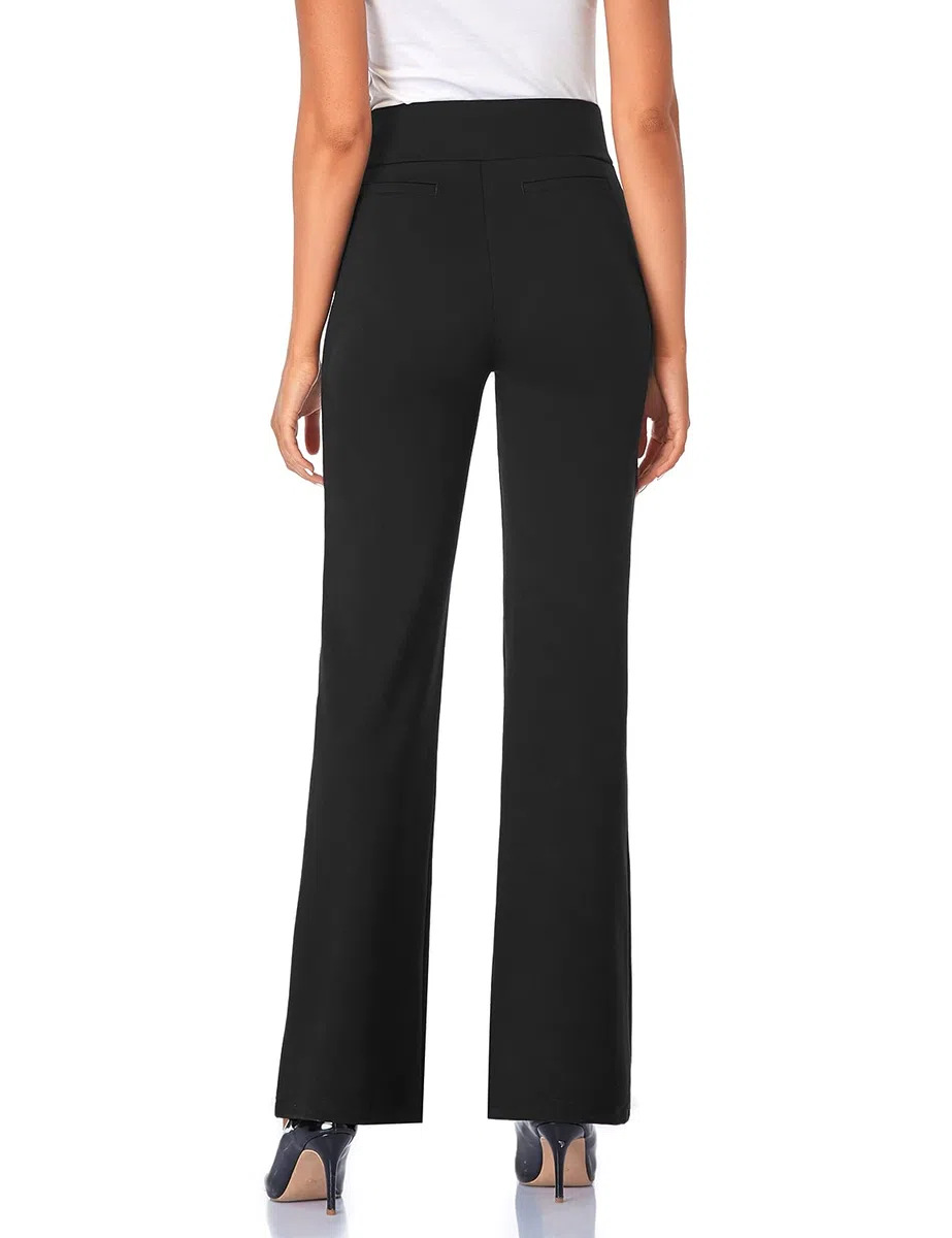 Tapata Mujer 71cm/76cm/81cm/86cm Pantalones Bootcut Elásticos de Cintura Alta, Pequeño/Regular/Alto para Oficina Negocios Casual