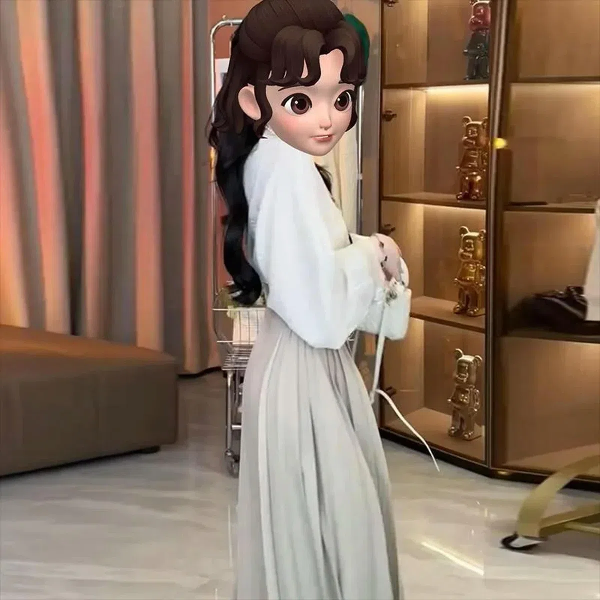Vestido chino tradicional Hanfu de talla grande, falda corta, falda de cara de caballo, plisada, de alta gama, elegante, trajes para mujer, Conjunto de falda y camisa, 3XL 80kg-90kg