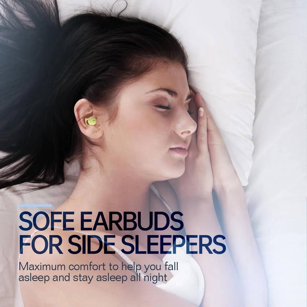 Auriculares invisibles para dormir, auriculares para dormir de lado, pequeños y cómodos auriculares para dormir con bloqueo de ruido, auriculares inalámbricos Bluetooth 5.3 para dormir, conducir