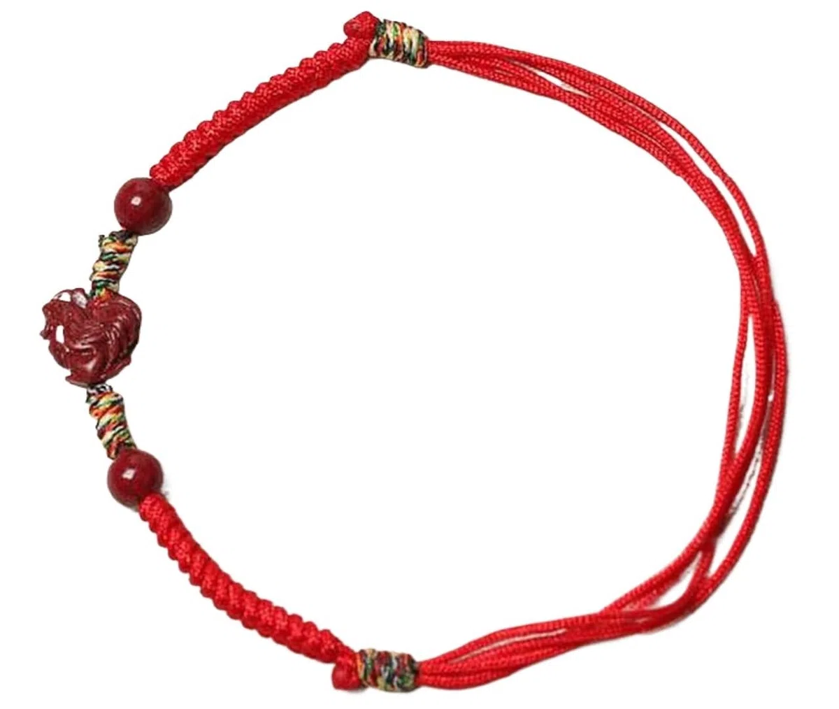 Pulsera de Piedras Preciosas Naturales, cinabrio, Amuleto de Animal del zodíaco de la Suerte, Cuerda Tejida Hecha a Mano, Hilo Rojo, atraer relación romántica, Dinero, Prosperidad, Suerte, Pulsera,