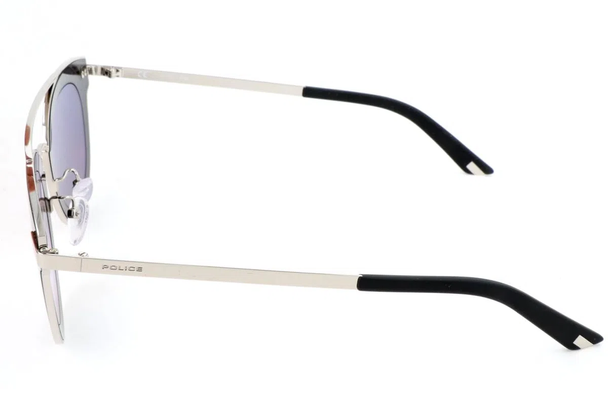 Police Gafas de Sol SPL349 Shiny palladium 47/24/145 Hombres
